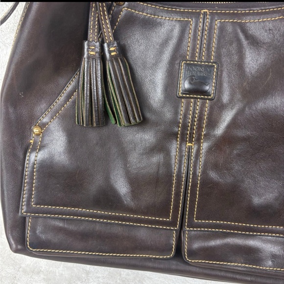 Dooney and Bourke Kingston  Brown Florentine Leather Shoulder Bag - Picture 2 of 9